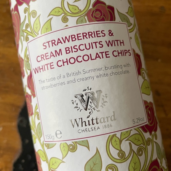 New Whittard Of Chelsea Strawberries & Cream Biscuits William Morris Tin Cookies - Picture 2 of 10